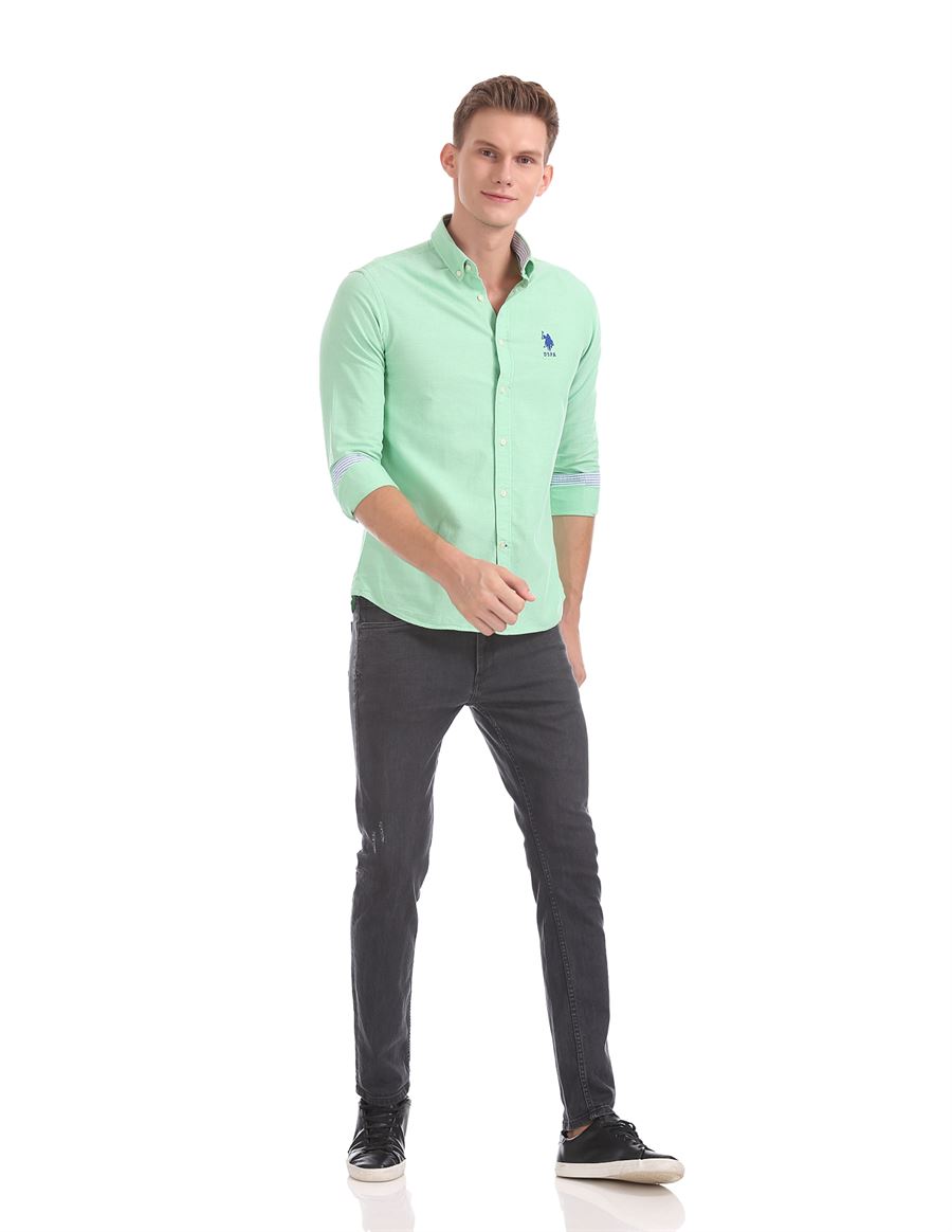 U.S. Polo Assn. Men Casual Wear Solid Shirt